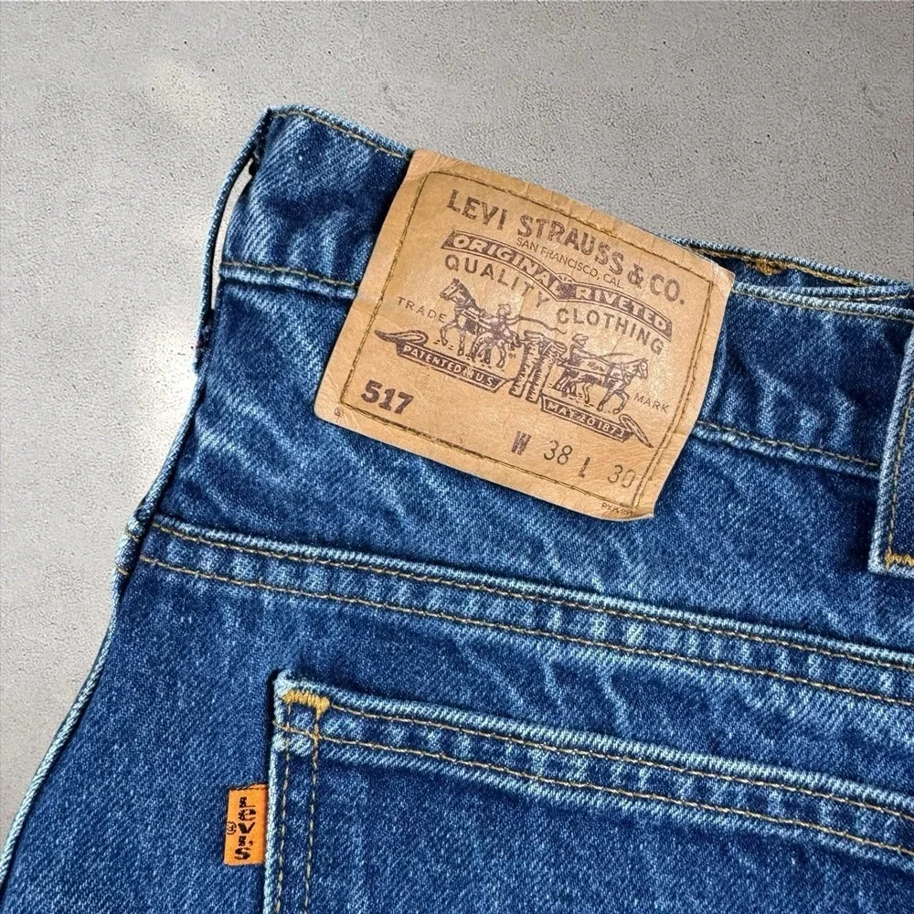 Vintage Levis 517‎ Jeans Mens 38x30 (Fit 34x28) Orange Tab Bootcut Flare 90s USA